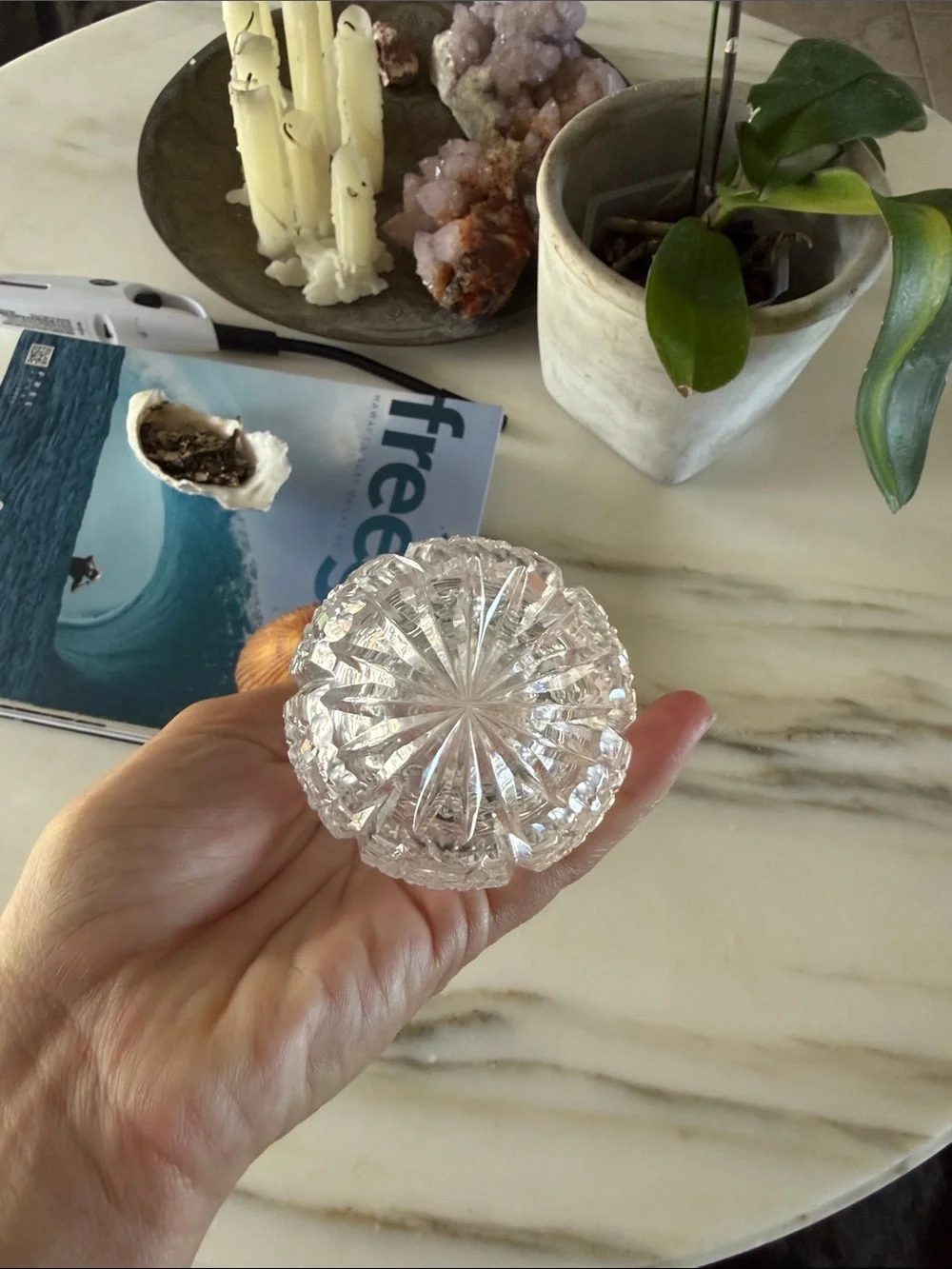 Clear Bohemian Crystal Cut Bud Vase - Elegant Clear Home Accent